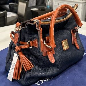 Dooney & Bourke Blue and Tan Satchel